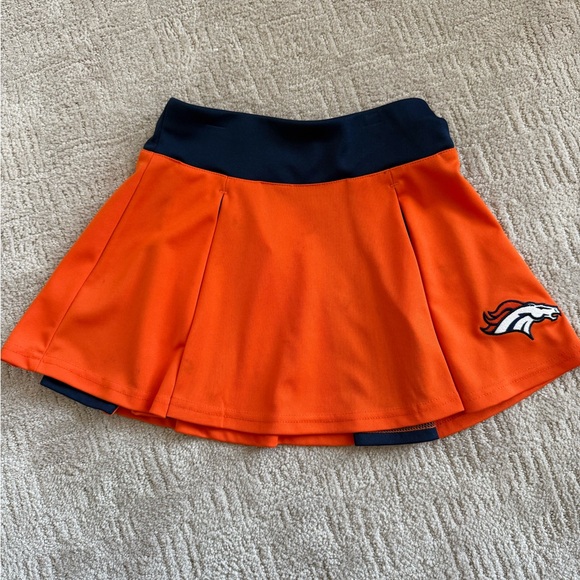 Other - Denver Broncos Orange Pleated Skirt with Navy Waistband- Girls size 7/8
